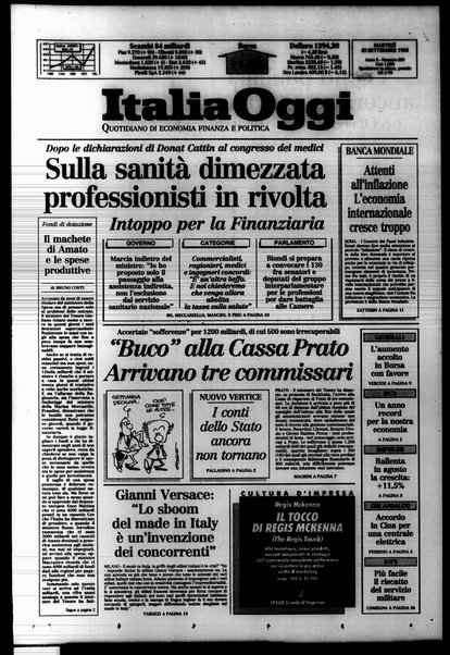 Italia oggi : quotidiano di economia finanza e politica